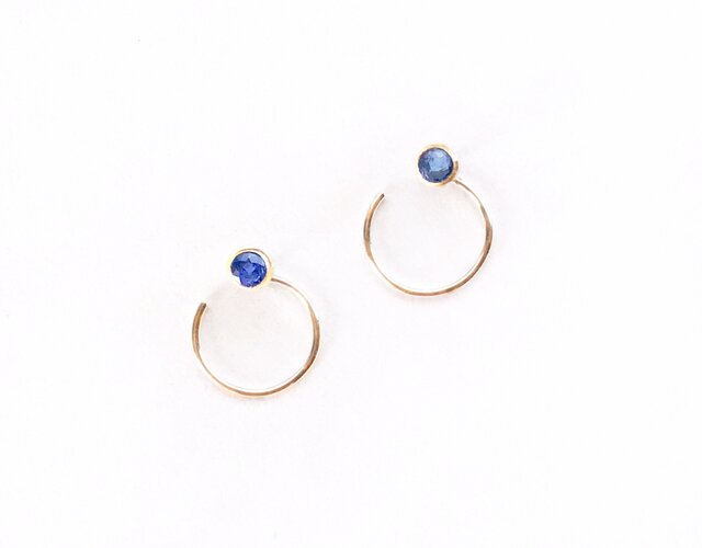 k18 Lazy Blue ピアス/受注制作の画像1枚目