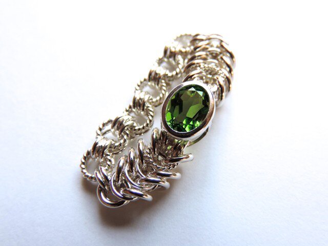 『 Vibrant green ( inner ) 』Ring by SV925の画像1枚目