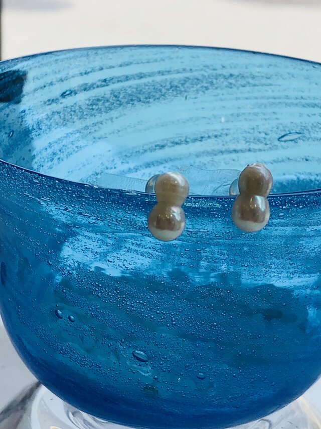 K10あこやツインパールピアスの画像1枚目