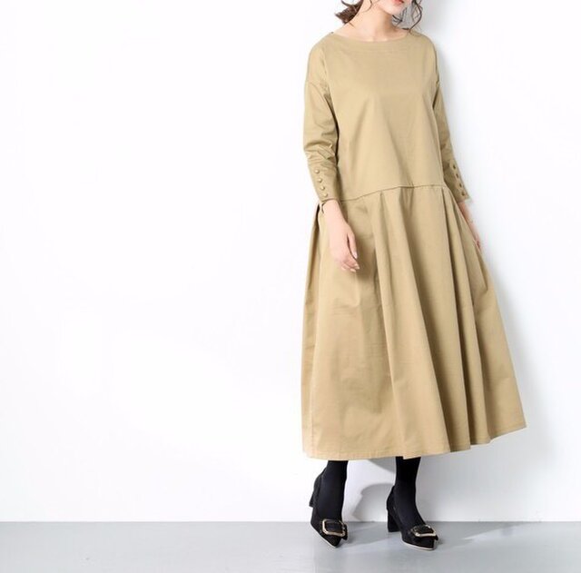 (再販×3)コットン タック ゆったり ワンピース ♪オーダーサイズ可の画像1枚目