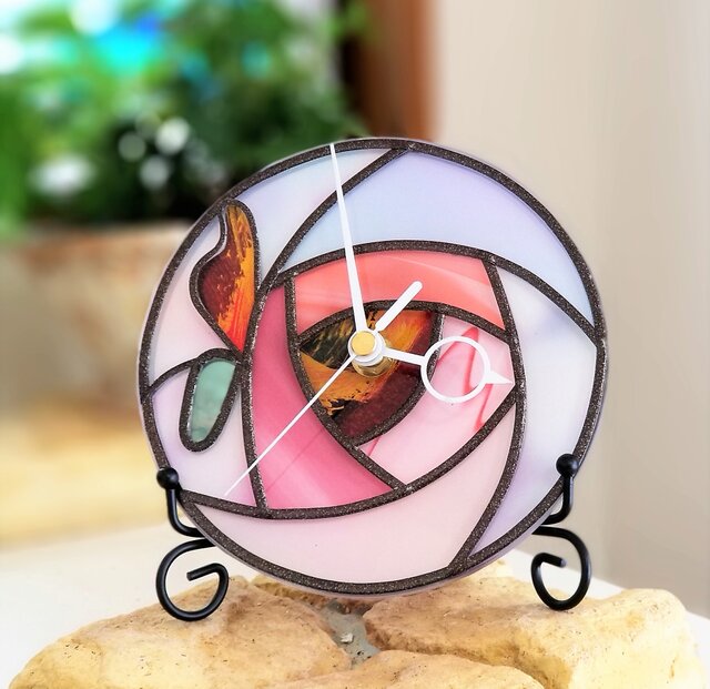 リバーシブル アクリル掛け時計 フェアリーローズ Iichi ハンドメイド クラフト作品 手仕事品の通販