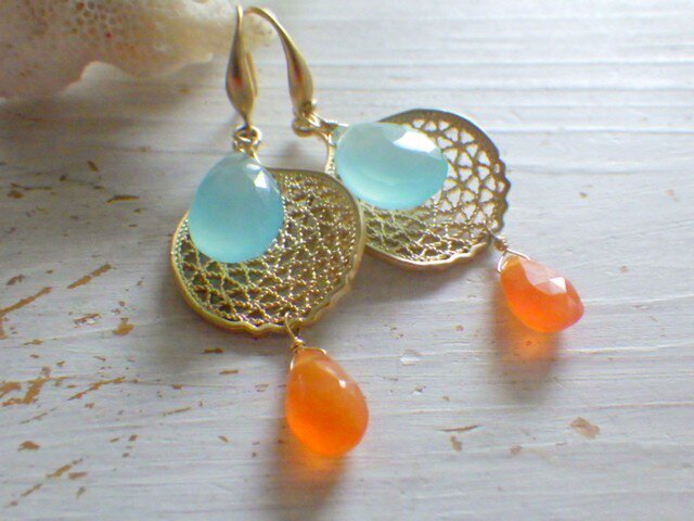 Seafan Sunset Beach Earringsの画像1枚目