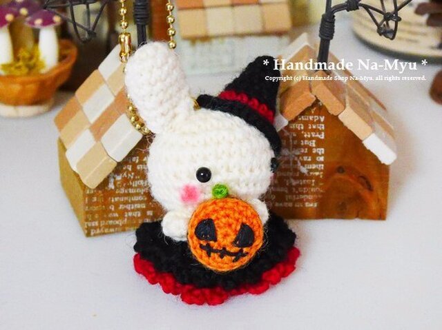 受注制作】あみぐるみ☆Halloweenうさぎちゃん・お化けカボチャ