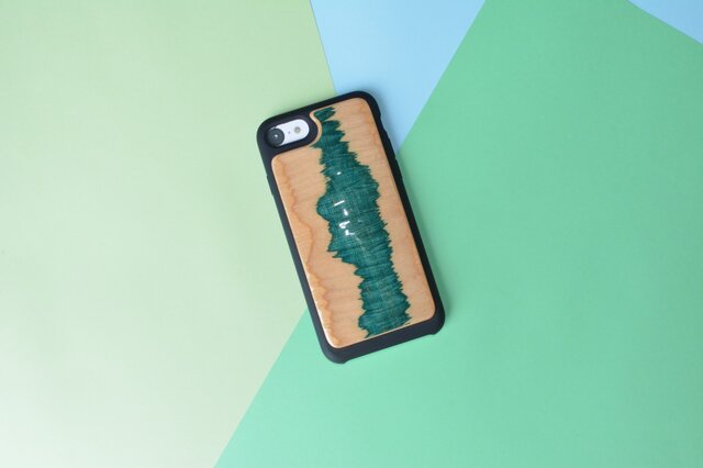 【即納】iPhone8ケース アイフォンケース スケートボード 木製 木目 高品質 職人手作り 薄型の画像1枚目