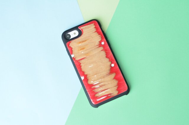 【即納】iPhone8ケース アイフォンケース スケートボード 木製 木目 高品質 職人手作り 薄型の画像1枚目