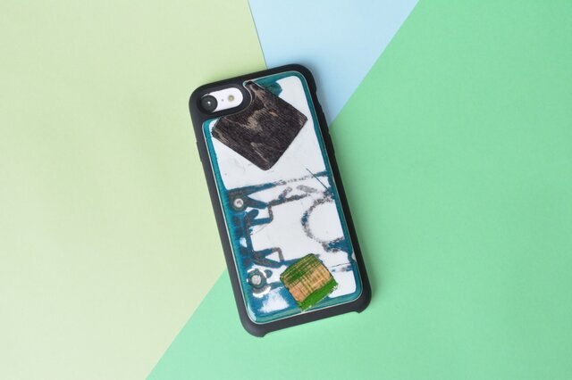 【即納】iPhone8ケース アイフォンケース スケートボード 木製 木目 高品質 職人手作り 薄型の画像1枚目