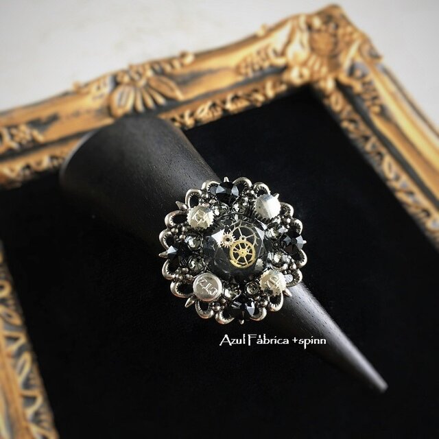 指輪:clock jewel/blackの画像1枚目