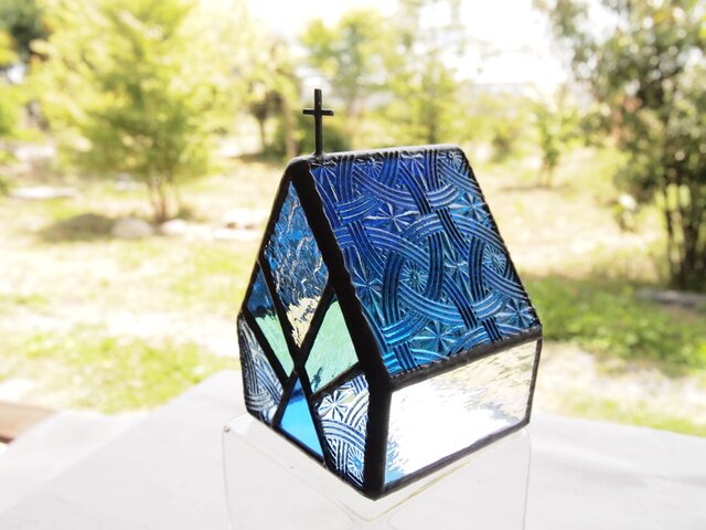 CELTIK Night blue LED専用キャンドル・ステンドグラスの画像1枚目