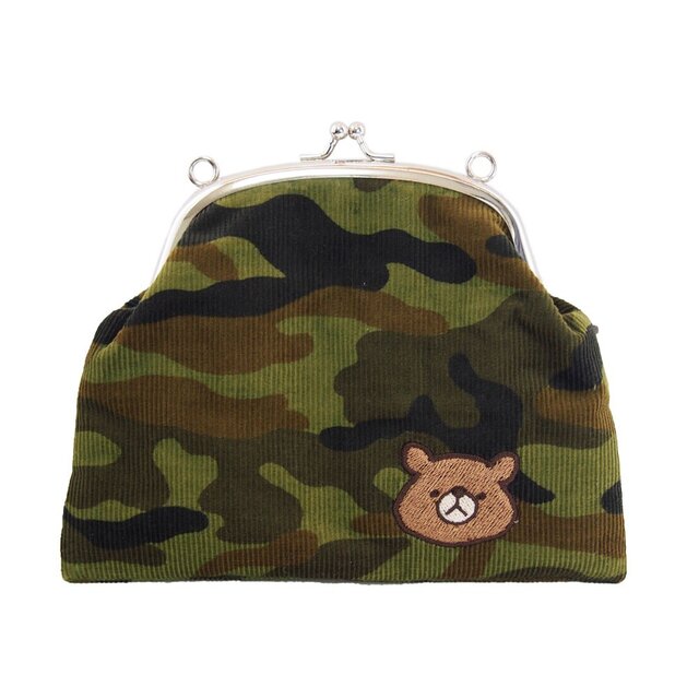 クマのがま口ポシェット(迷彩)の画像1枚目