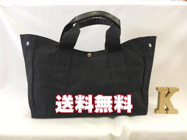 【送料無料】岡山帆布×淡路レザートートバッグ saif(セイフ) ブラックの画像1枚目