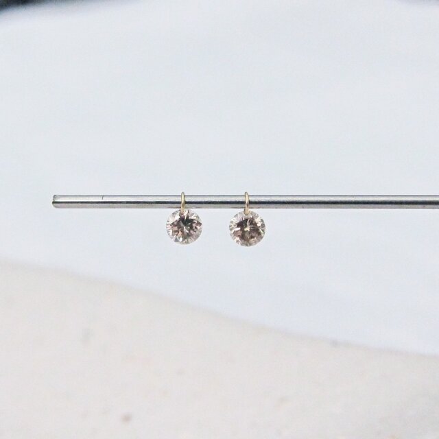 レーザードリルホールダイヤモンドペア 0.07ctup×2 合計0.15ct DH0.07-01の画像1枚目