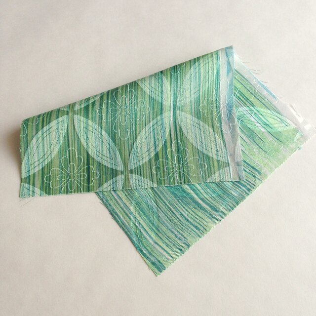絹手染ハギレ(14cm×20cm 渋緑系)の画像1枚目