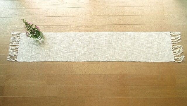 麻綿混の手織りテーブルセンター(1)の画像1枚目