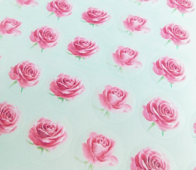 バラ-Roses 丸シール1シート48枚 | iichi 日々の暮らしを心地よく