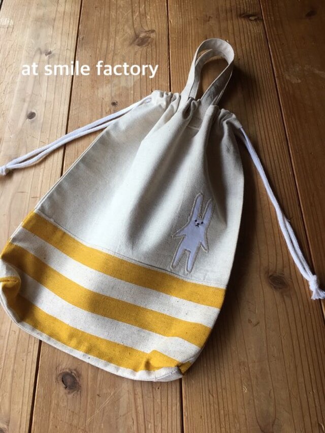 体操服袋黄色※持ち手有り(送料無料)の画像1枚目