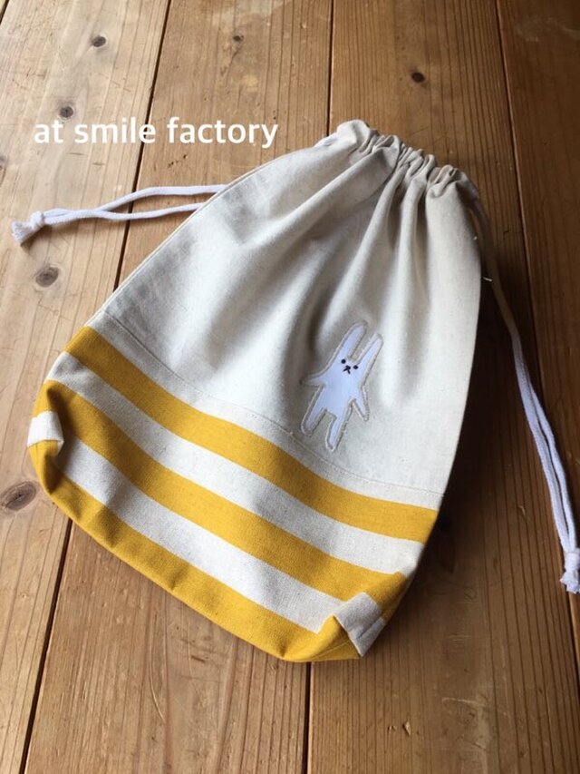 体操服袋黄色※持ち手無しタイプ(定形外送料無料)の画像1枚目