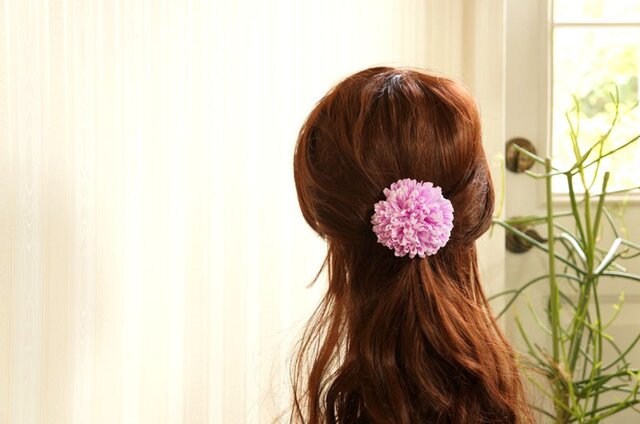 パープルアスターのヘアアクセの画像1枚目