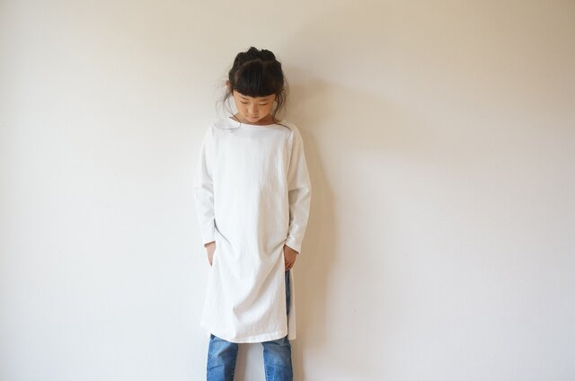 Cotton drop shoulder one piece kid's 1,2sizeの画像1枚目
