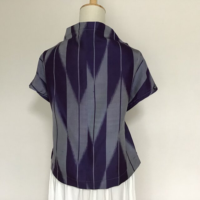 ☆再販☆ 0722 着物リメイク ブラウス 銘仙 矢羽絣 LLサイズ | iichi