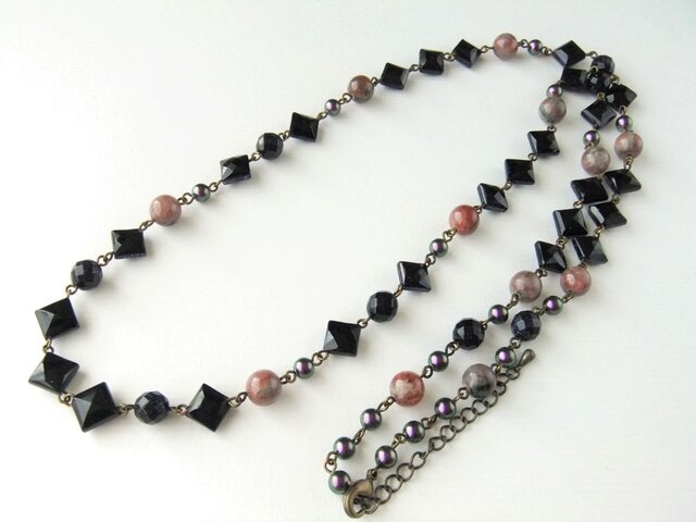 Necklace ブルーゴールドストーン エクロジャイト (N1166)の画像1枚目