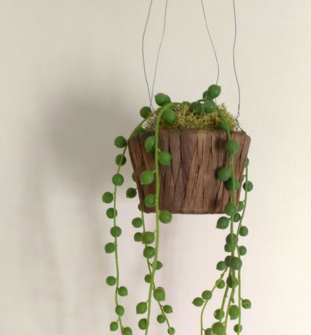 苔玉 グリーンネックレスの画像1枚目