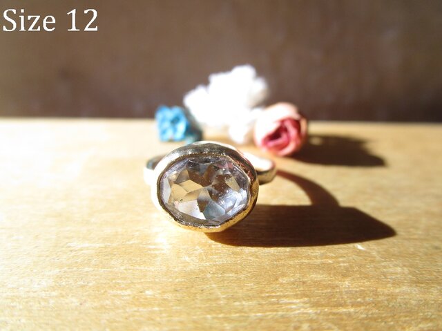 真鍮 水晶 リングの画像1枚目