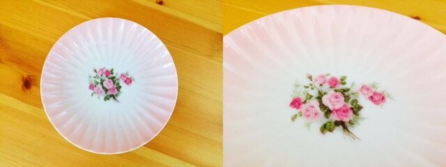 陶器 薔薇のプレート 小皿 ピンクローズ 薔薇柄 和食器 洋食器 | iichi