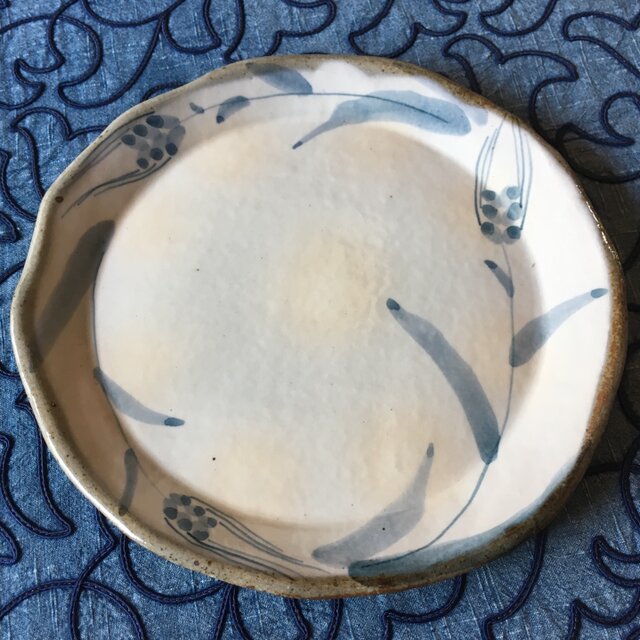 あっさり染付け「麦」のプレートの画像1枚目