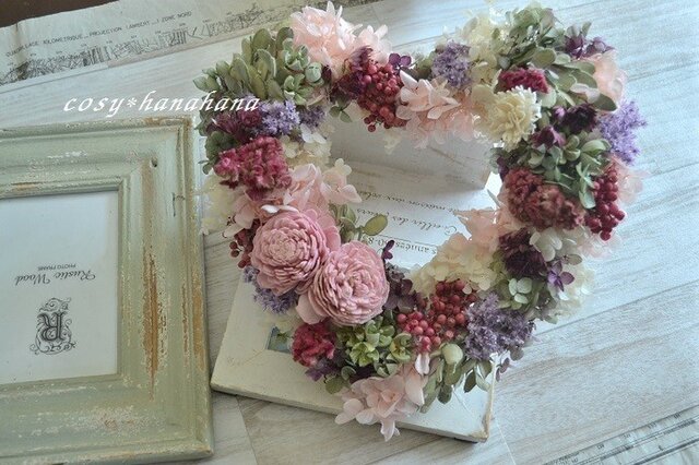 カラフルハートのwreathの画像1枚目