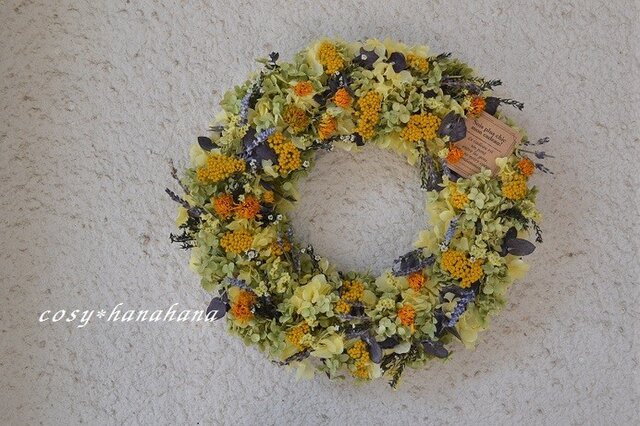 アナベルと姫ひまわりのwreathの画像1枚目