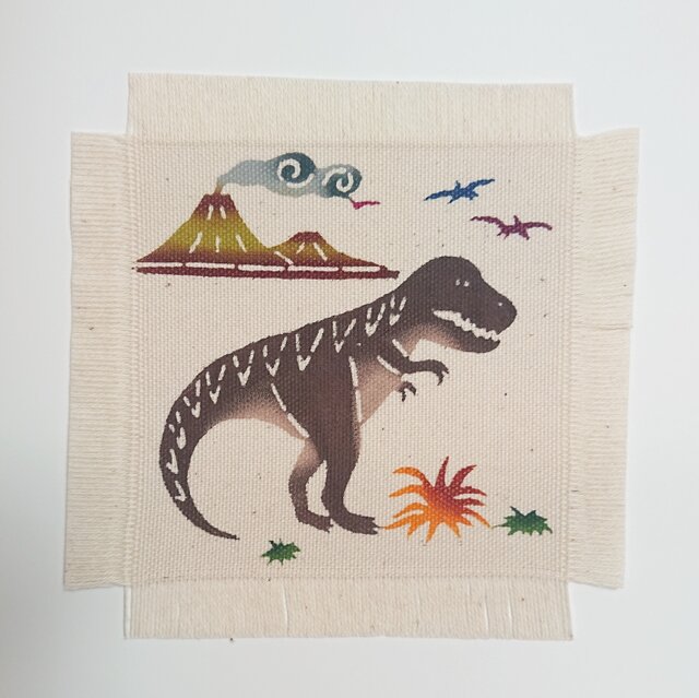 手染め ティラノサウルス コースターの画像1枚目