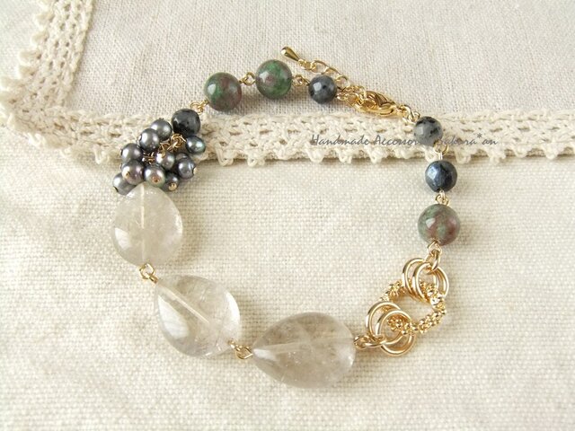Bracelet ルチル 淡水パール (B0349)の画像1枚目