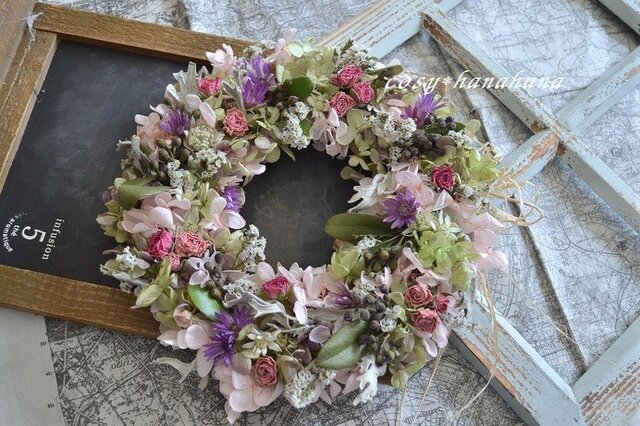 キセライマムとミニバラのwreathの画像1枚目