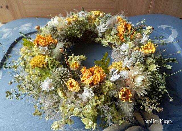 八ヶ岳〜採ヒマワリとサマーチェリーのWreathの画像1枚目