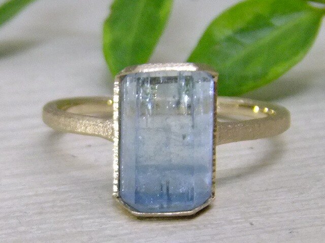 サンタマリア原石*K14lunapinkgold ringの画像1枚目