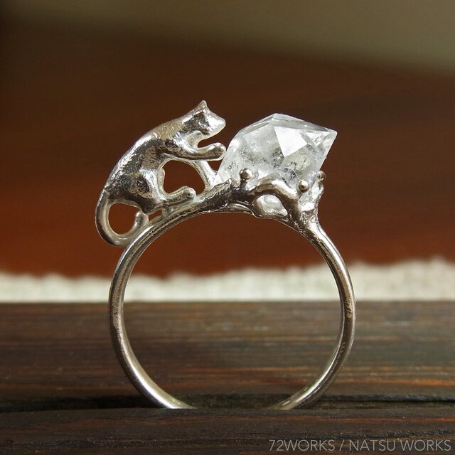ハーキマーと猫 Herkimer & Cat Ringの画像1枚目