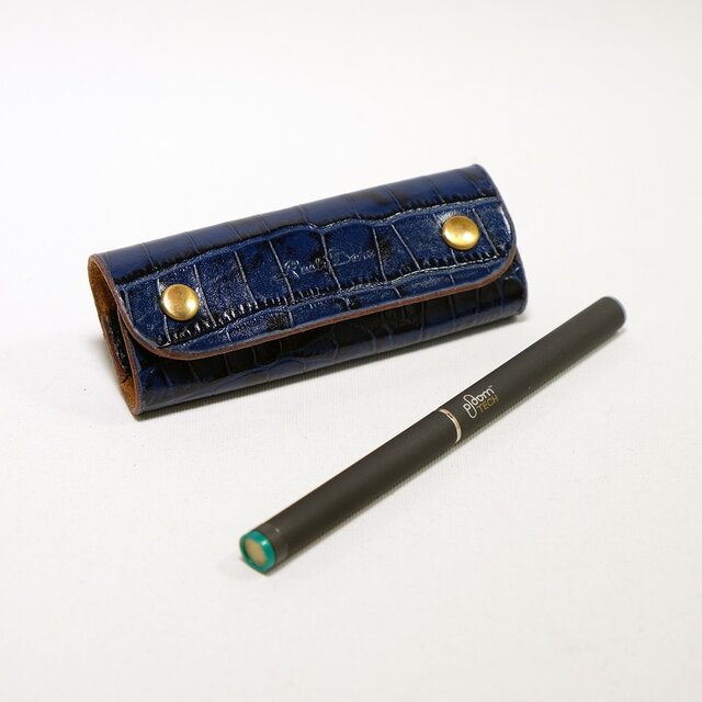 Ploom Techカプセルケース/スペシャルカラー:クロコダイル型押し ブルーの画像1枚目