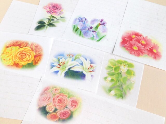 選べる和紙便箋15枚:花8の画像1枚目