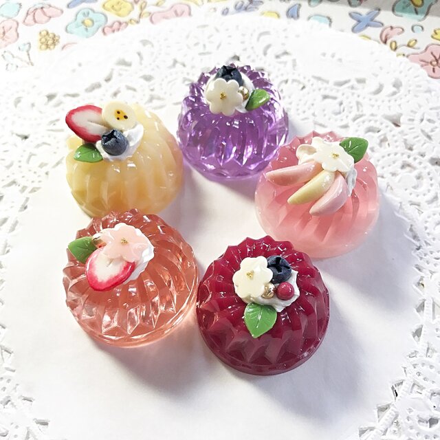 選べる5種類!フルーツゼリーのブローチの画像1枚目