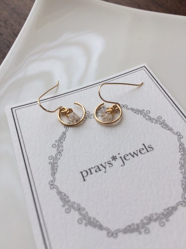 14kgf NY Herkimerdiamond minihoopの画像1枚目