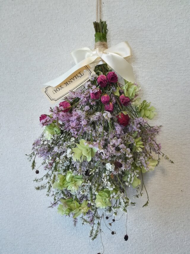 [[送料無料]ドライフラワースワップ◆ミニバラと