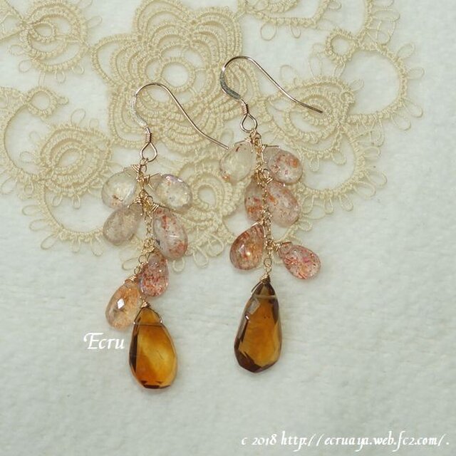 *あなたを目指して*シトリンとサンストーンのピアス