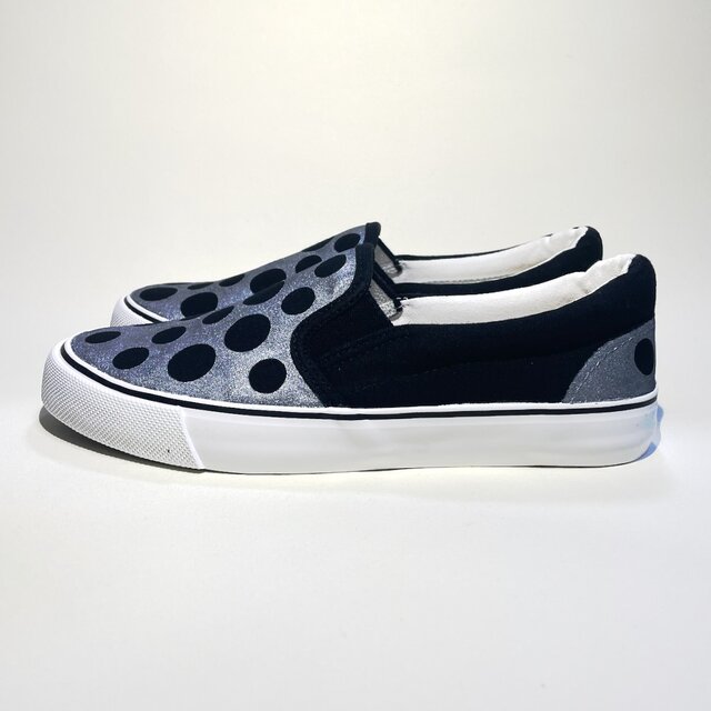 シルバーと黒水玉スリッポン (撥水加工ver.) 22.0cm〜29.0cm