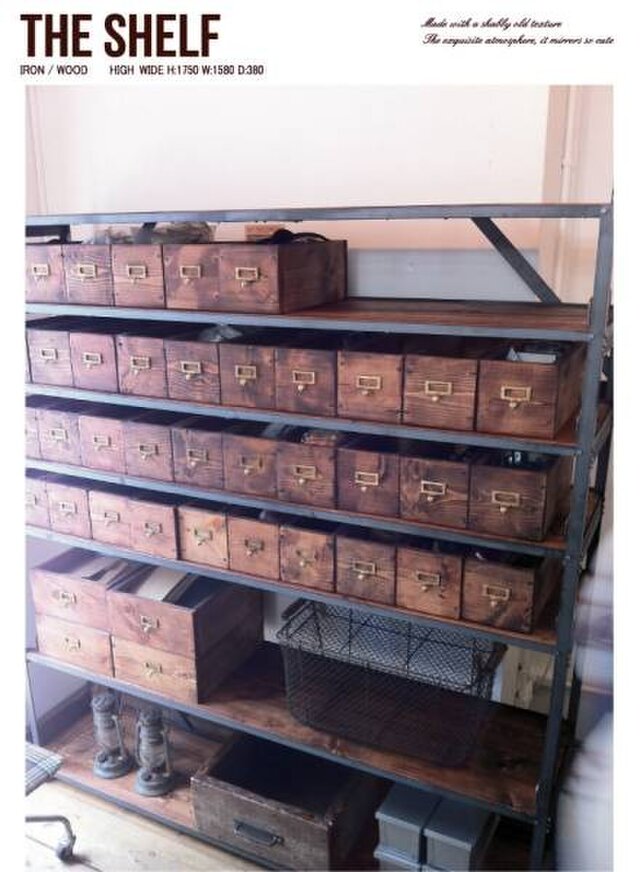 数量限定　STSB-M　木製　引出し ウッドボックス　収納　取手　真鍮　木箱　ラベル　（Mサイズ） | iichi  ハンドメイド・クラフト作品・手仕事品の通販