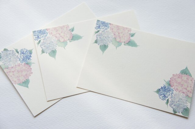 メッセージカード【雨降り紫陽花】の画像1枚目