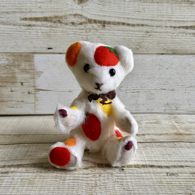さくらんぼと白熊ちゃん ぬいぐるみ テディベア 海外作家様 ハンドメイド くま さくらんぼと白熊ちゃん ぬいぐるみ テディベア 海外作家様