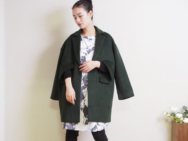 週末値下げMAISON SPECIAL グリーン ケープコート　取り外し可38 it-5b6aa3afe10c8-1200.jpg