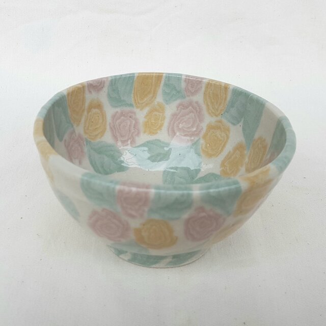 練上 飯碗 薔薇紋 の画像1枚目