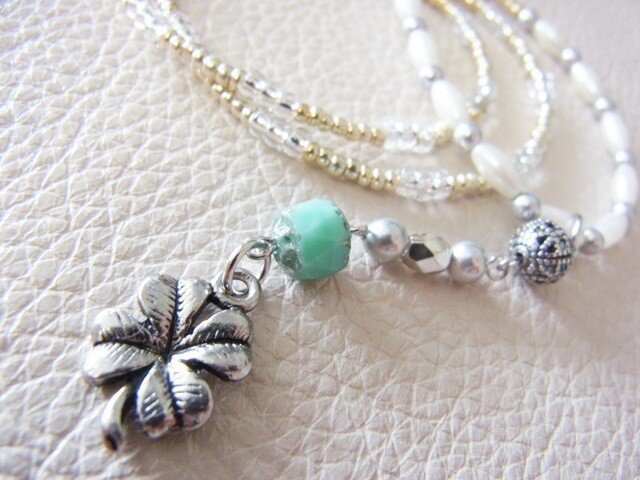 Clover+Pearl☆ネックレスの画像1枚目