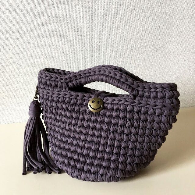 ★hoookedzpagetti★マルシェバッグ(タッセル付き)の画像1枚目